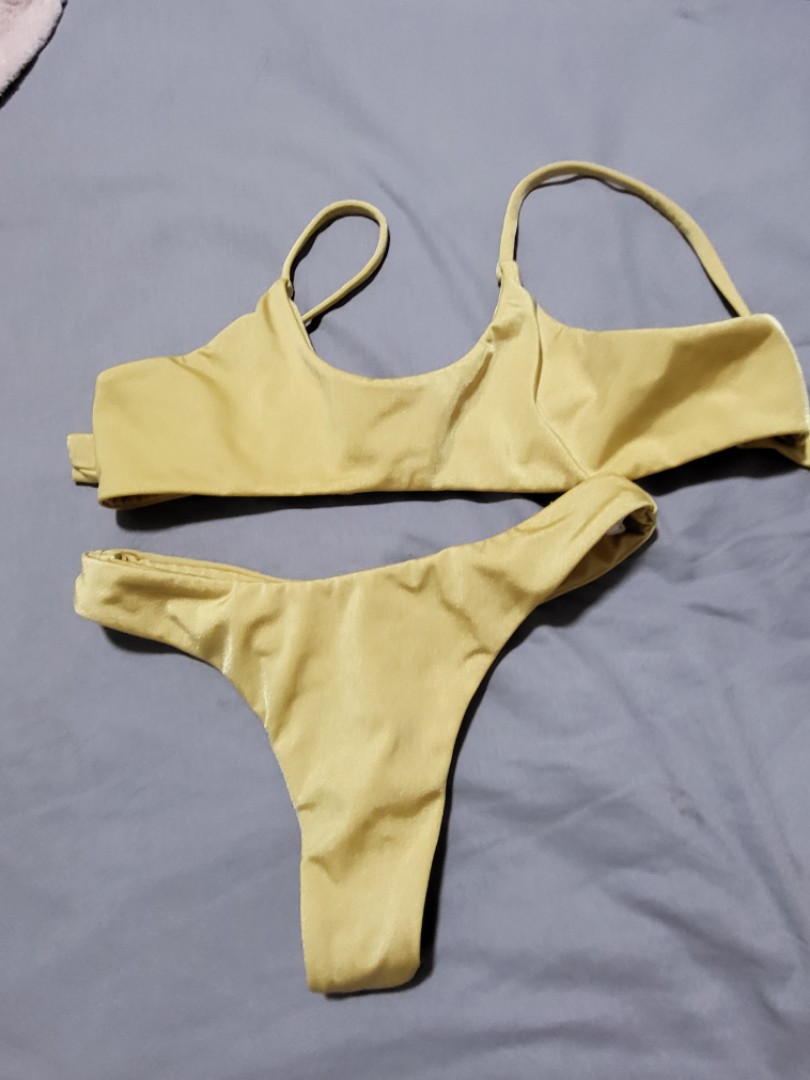 Mustard yellow WANITA bikini set, Women's Fashion, Swimwear, Bikinis ...