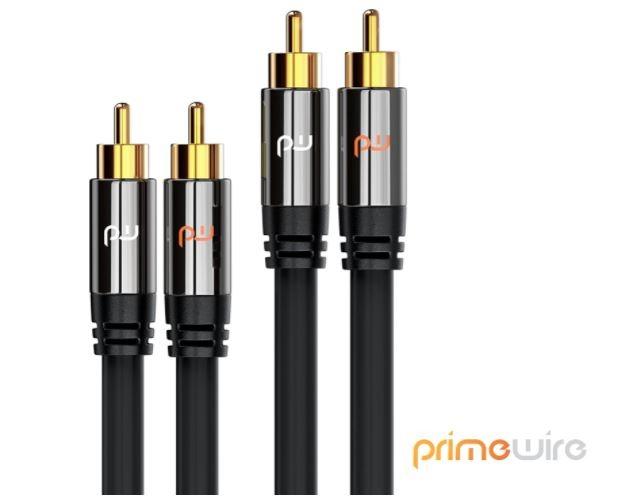 NEW Primewire RCA Cable 1.5m HQ Audio 2RCA to 2RCA Male Stereo Audio Cable for Surround Sound Dolby Digital DTS for DJ Controller Home Theater