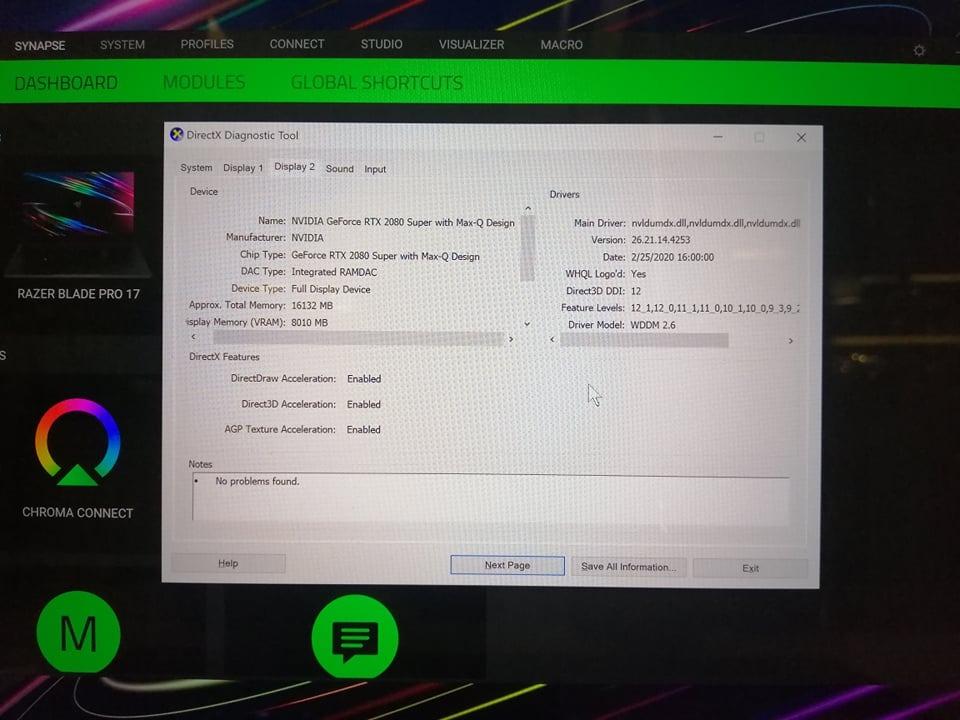 Razer Blade 17 Pro RTX2080 Super 4K OLED (Category: Laptops & Notebooks) located in Makati City. Submitted by luisbiton (Listing ID 1126717232, Image 3). Description: Razer Blade 17 Pro rtx2080super 2020 model 10th Gen Intel® Core™ i7-10875H 8 core (2.3GHz/5.1GHz) Free update to Windows 11 when available.* Comes with Windows 10 Home 17.3" 4K Touch 120Hz 100% sRGB 6.0 mm bezel factory calibrated NVIDIA® GeForce RTX™ 2080 Super Max-Q 1TB PCIe NVMe 