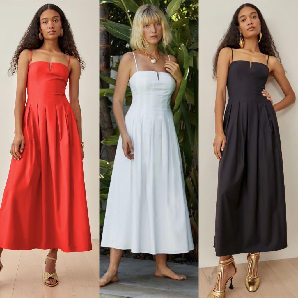 Red black and white maxi dress clearance