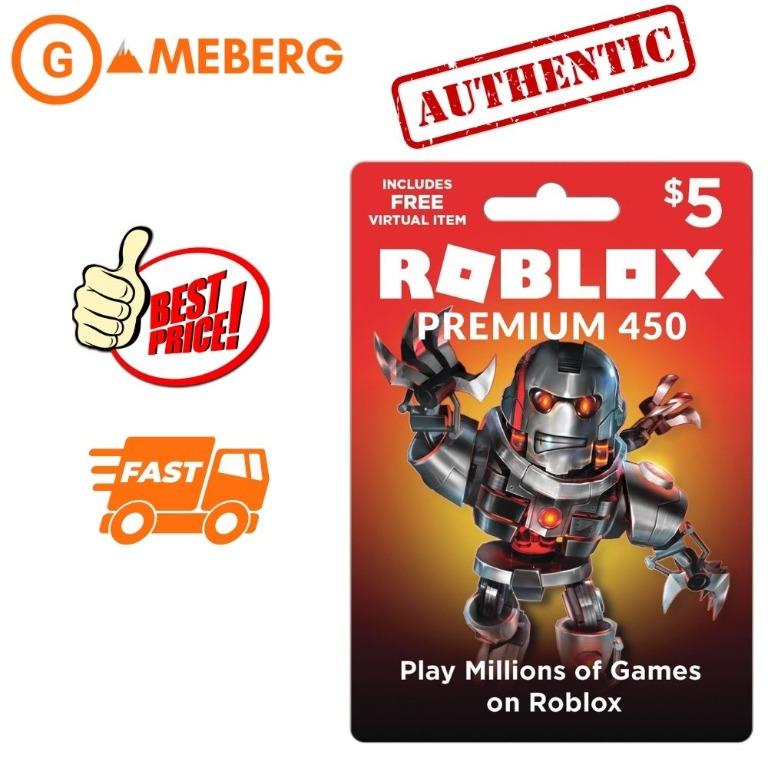 $5.00 Roblox Gift Card Digital Pin Delivery 450 Robux Premium Membership -  Other Gift Cards - Gameflip