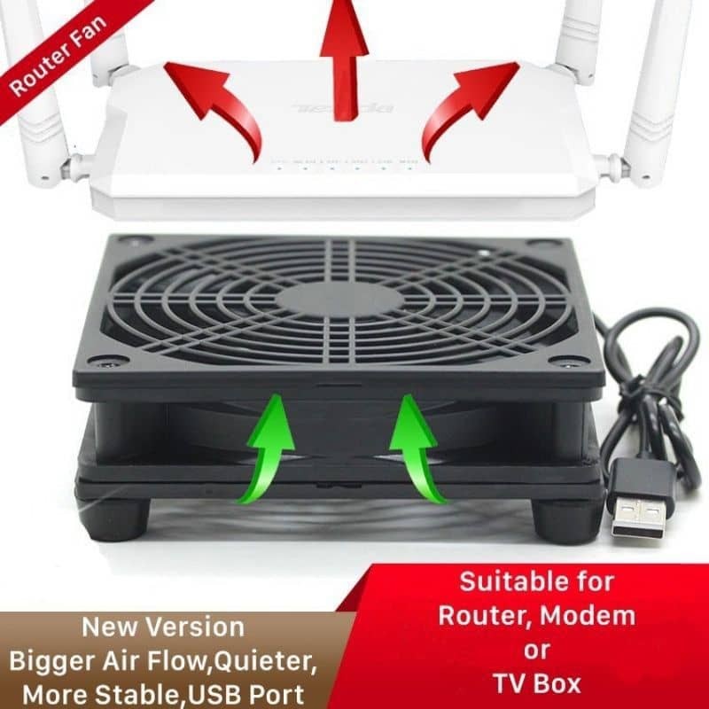 Router/Modem Cooling Fan (Silent 120mm) External Cooler Fan for