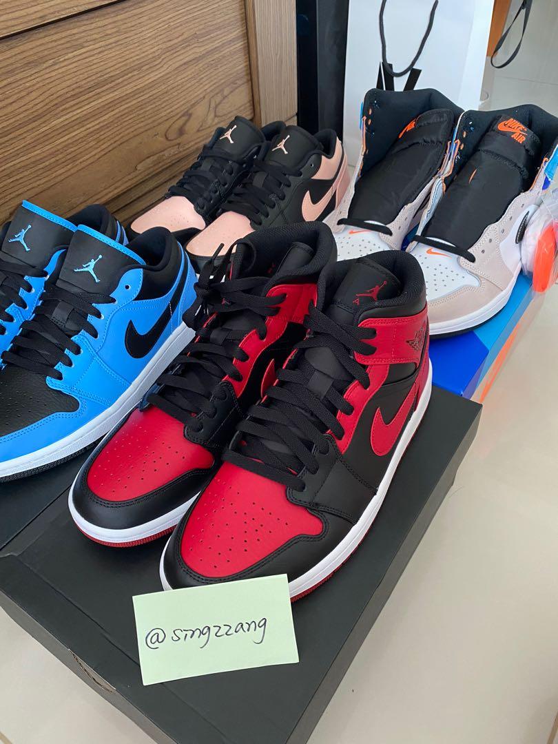 SALE Nike Air Jordan 1 Mid Banned Low University Blue Crimson