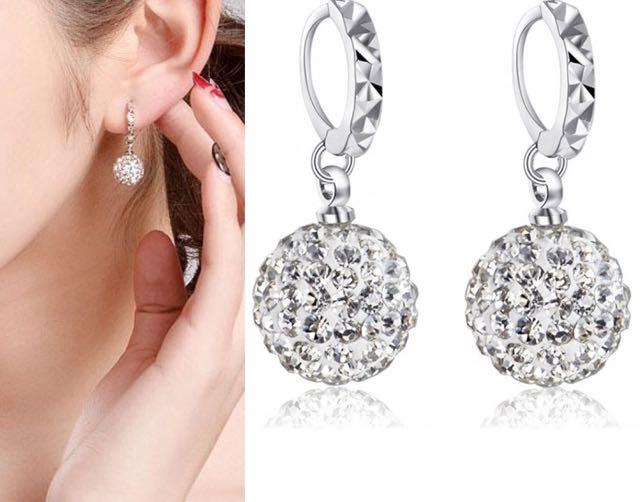 Crystal ball drop earrings store
