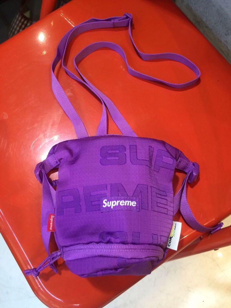Supreme 21FW neck pouch purple, 男裝, 袋, 腰袋、手提袋、小袋