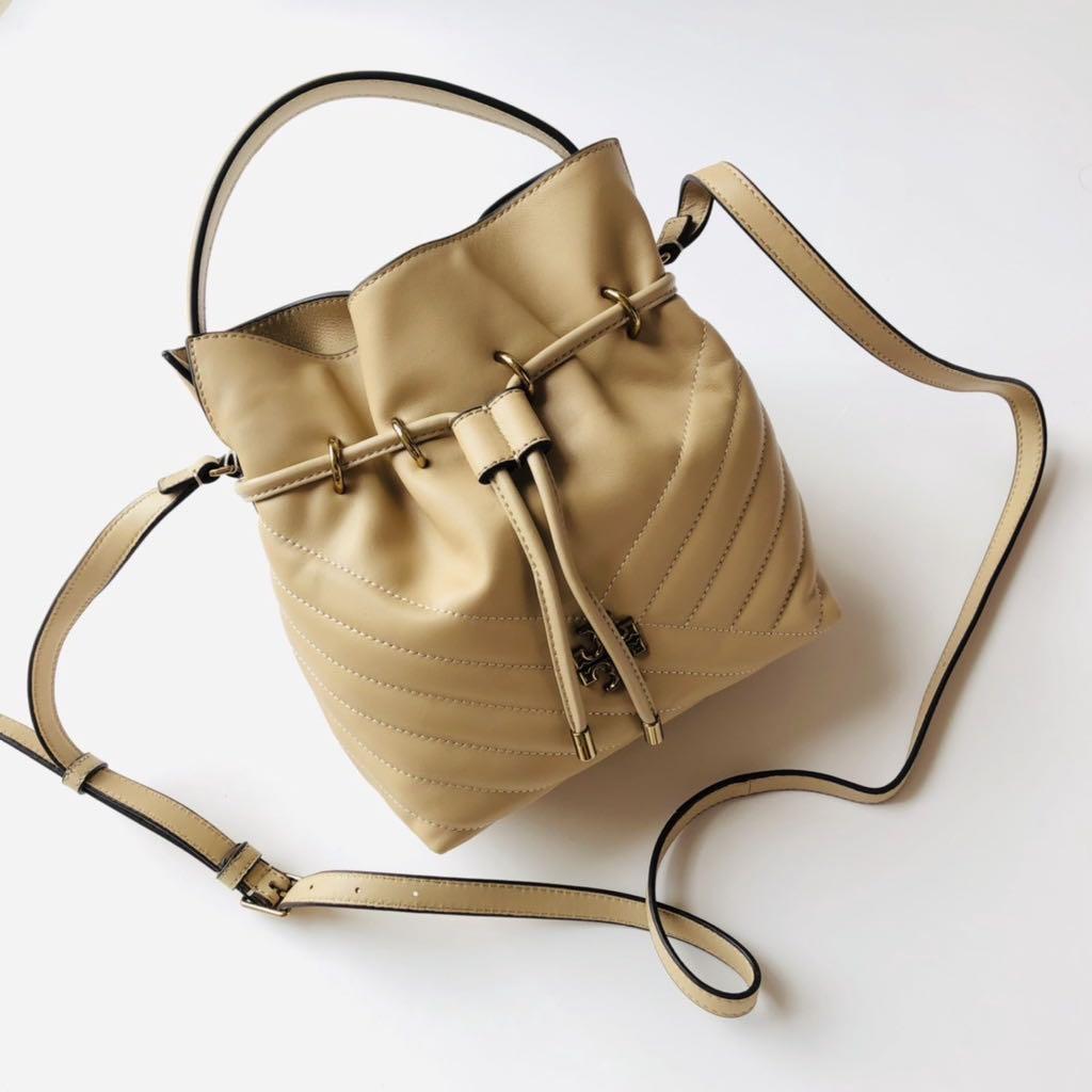 Tory Burch Kira Chevron Bucket Bag Women s Fashion Bags Wallets Cross body Bags on Carousell