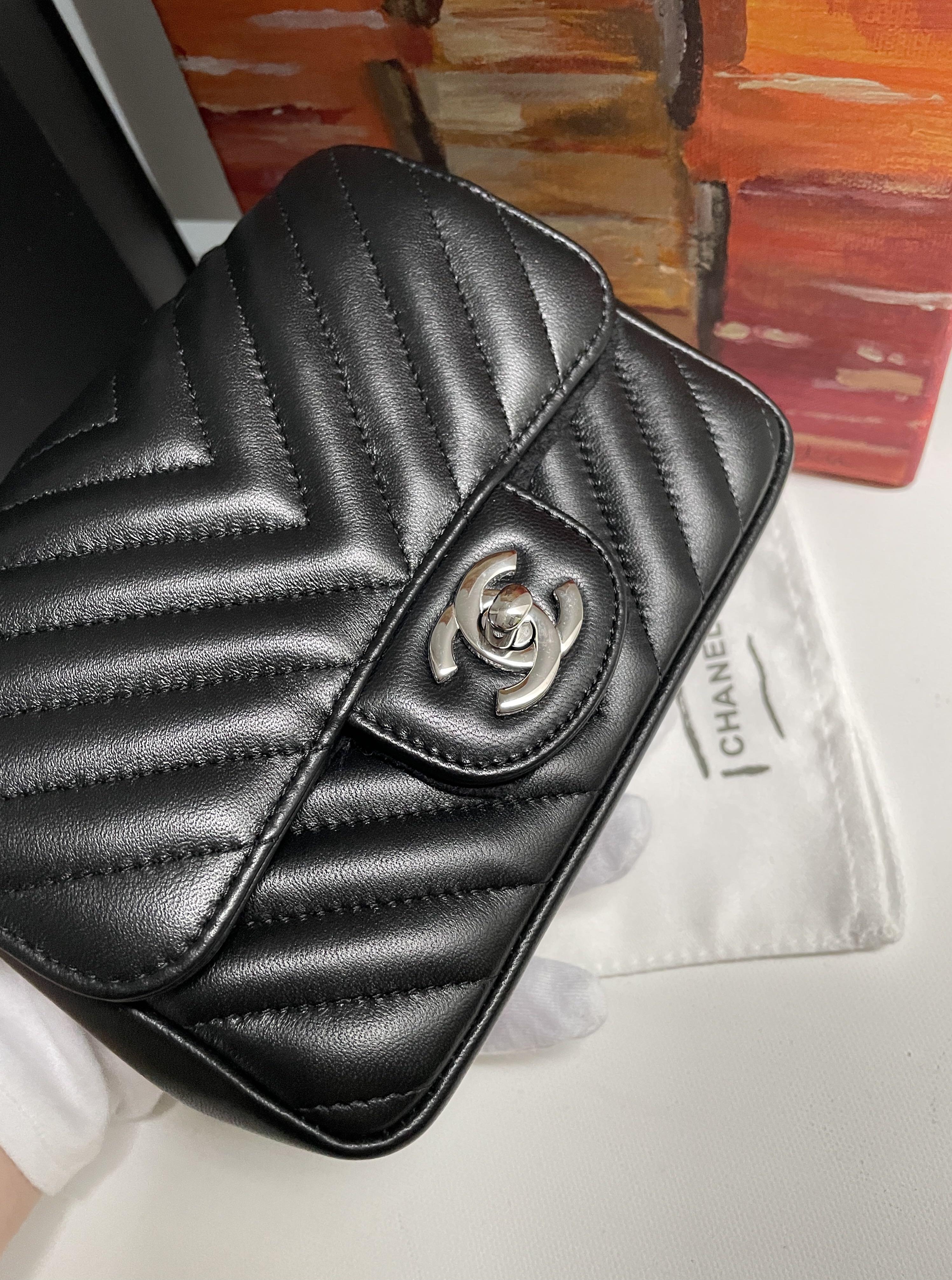 SALE* Unused Chanel Mini Square Chevron 21C, Luxury, Bags & Wallets on  Carousell