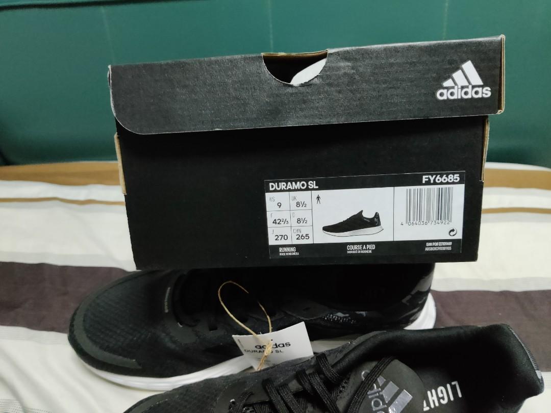 US 9 Adidas Duramo SL FY6685 Men's Running Shoes, Men's Fashion, Footwear,  Sneakers on Carousell