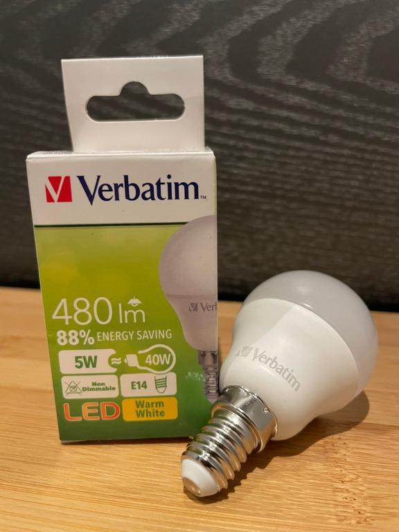 Verbatim LED 慳電燈泡480lm 530lm E14 日光6500K 暖白3000K, 傢俬