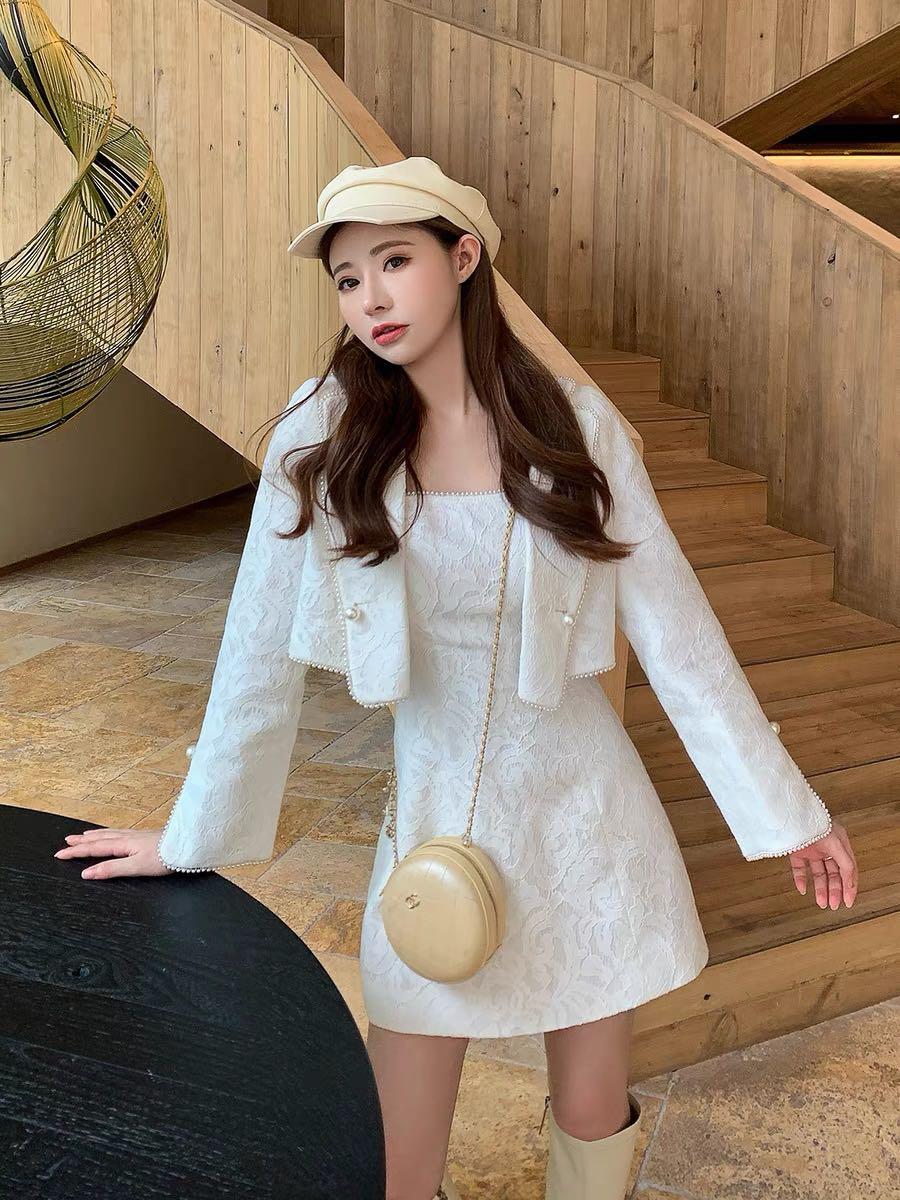 White jacket hotsell dress set