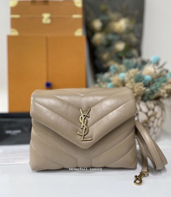 YSL Loulou Toy Beige Y Leather Bag, Luxury, Bags & Wallets on