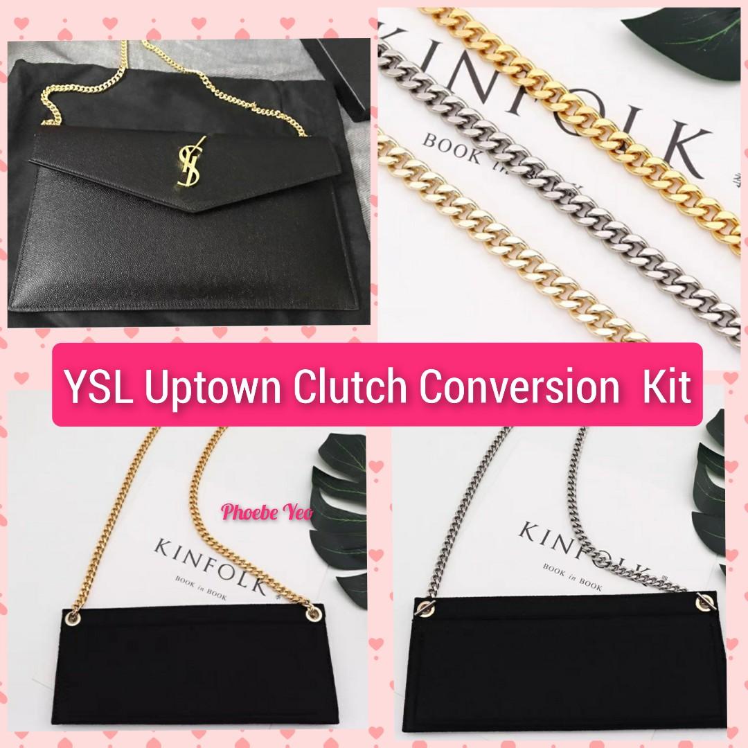 UPTOWN Envelope Clutch Conversion Kit Premium felt inset+gold/silver chain