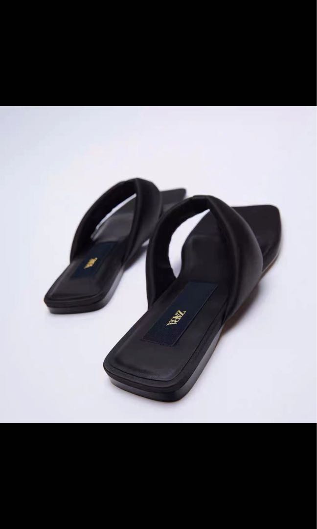 Zara black slippers new arrivals