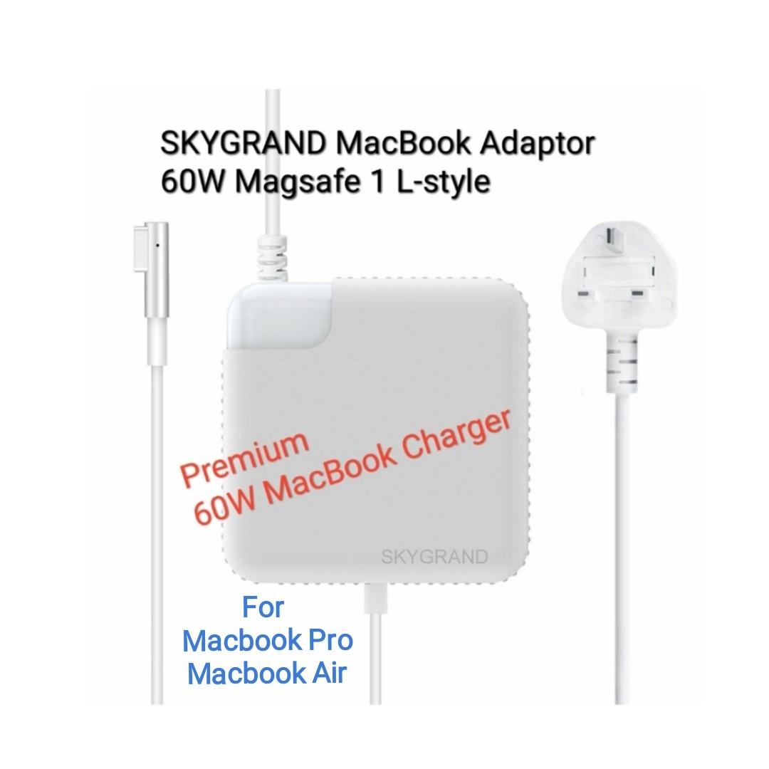 60W SkyGrand Macbook Pro Charger Replacement Magsafe L-Tip Connector Power  Adapter for Macbook and 13-inch Macbook Pro-Before Mid 2012 (With UK 3 pin  Extension Cord). Test on the spot! [r:m101], Computers &