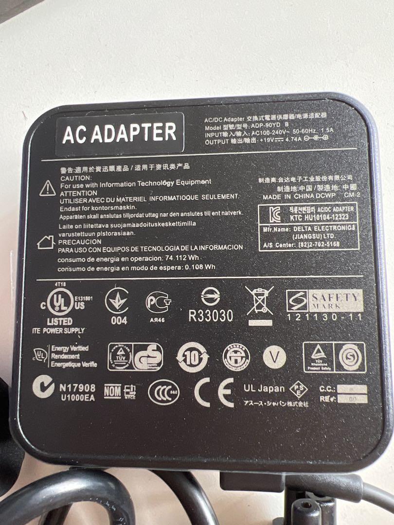 Asus Ac Adapter Ac100 240v 50 60hz 1.5 A AC Adapter AC100-240v~ 50-60Hz 1.5A, Computers & Tech, Laptops