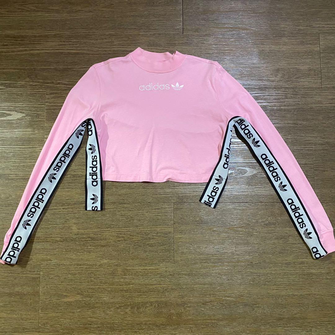 Adidas pink tape sweatshirt sale