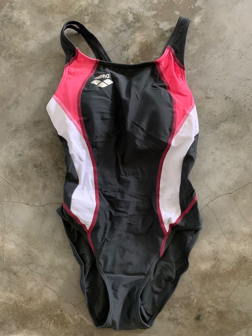 Arena Swimsuit One Piece Pink Grey Womens Fashion Swimwear Bikinis And Swimsuits On Carousell 6090