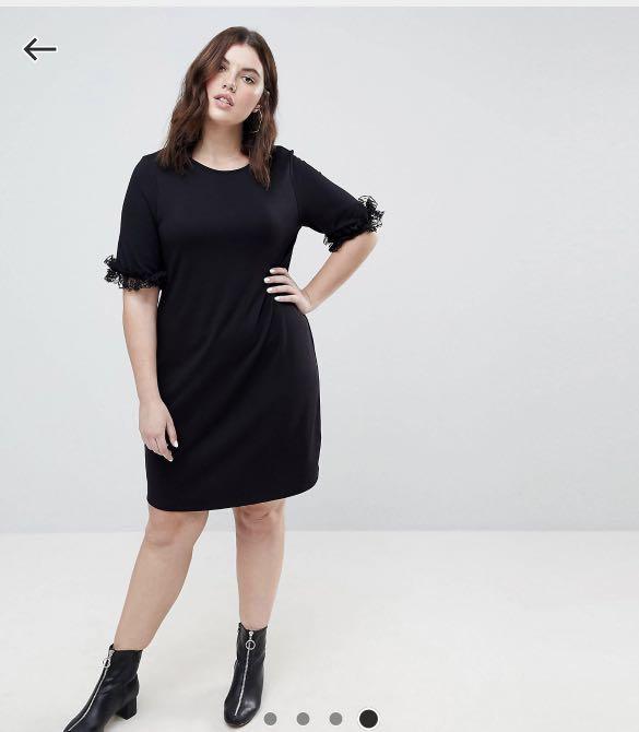Asos plus size black dresses clearance