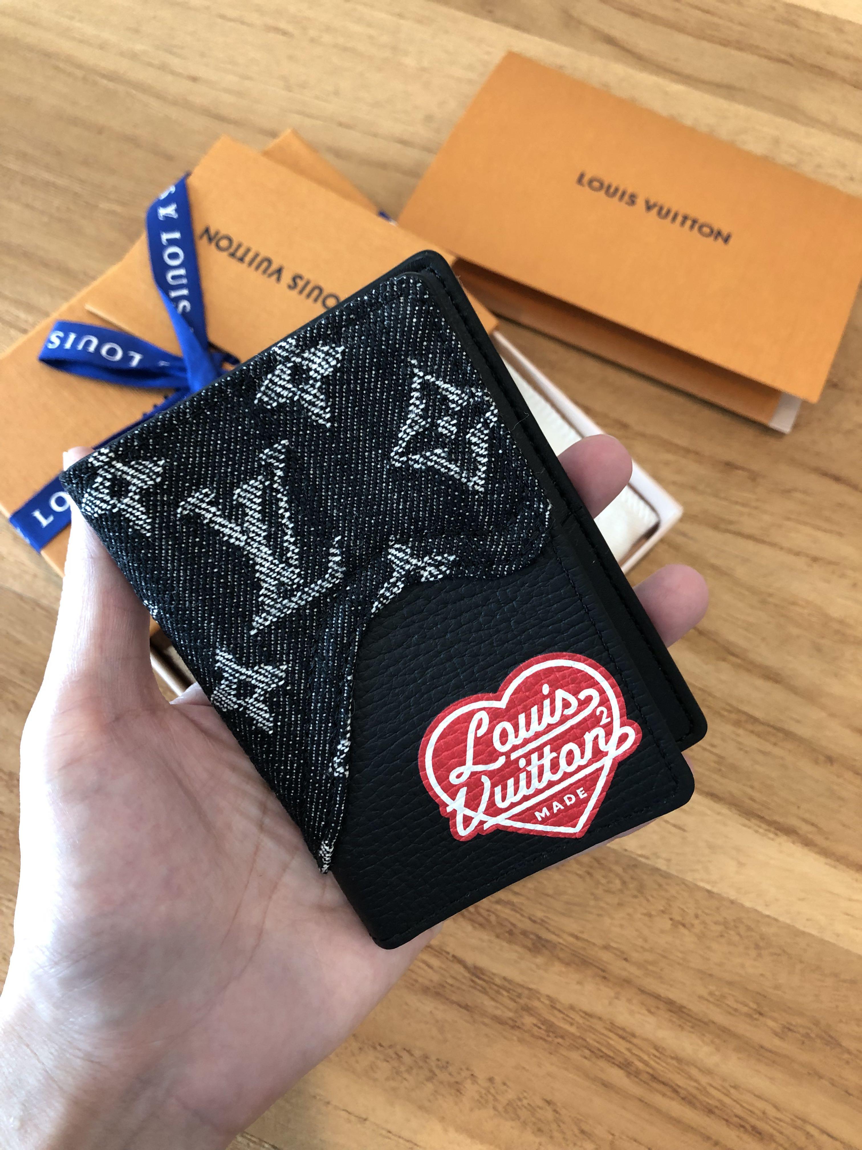 NWT Louis Vuitton Nigo Black Denim Leather Pocket Organizer Wallet DS  AUTHENTIC