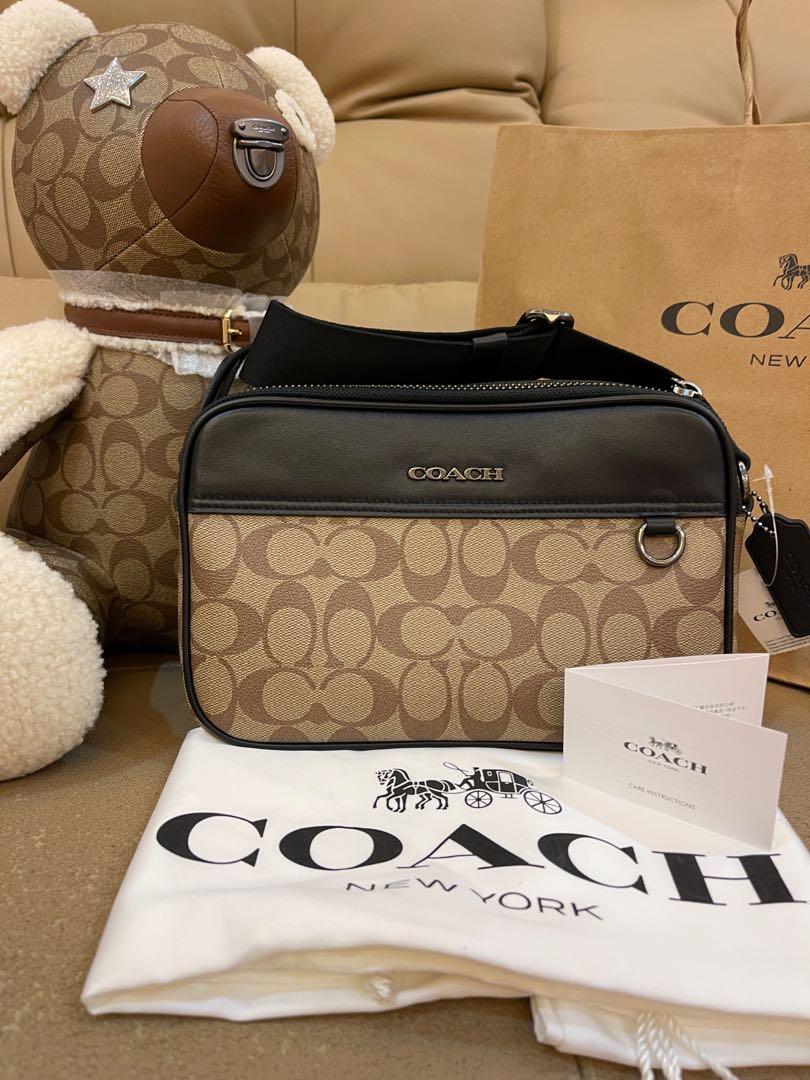 Authentic Coach 4149 men messenger sling crossbody monogram canvas
