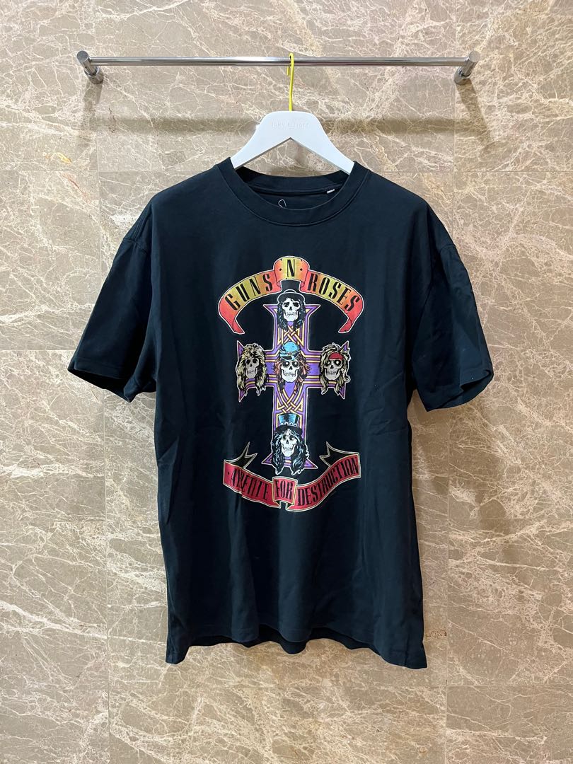 Authentic FoG Pacsun Guns N’ Roses Band Tee Black, Men's Fashion, Tops