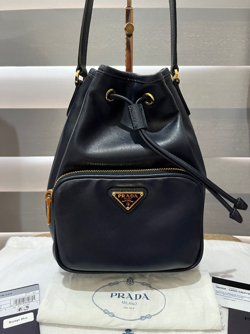 Authentic Prada Duet MINI Bucket Bag (Blue), Luxury, Bags & Wallets on ...