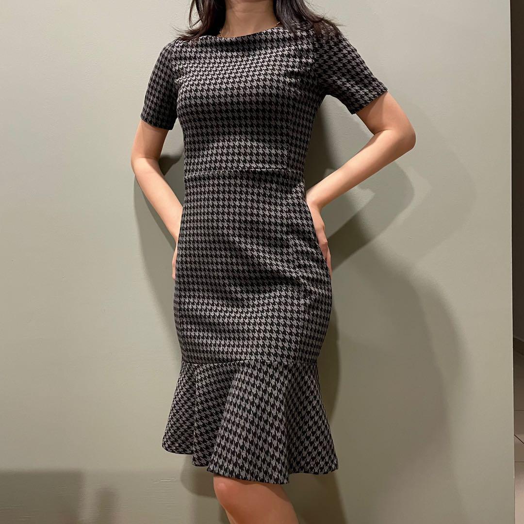 BANANA REPUBLIC HOUNDSTOOTH DRESS CHECKERED Women s Fashion