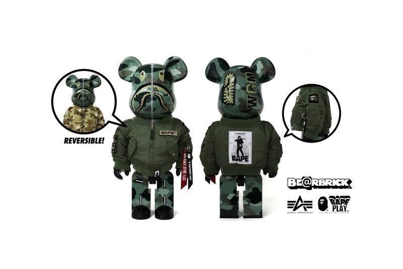 BAPE x Alpha Industries x Medicom Be@rbrick 1000% with BAPE x