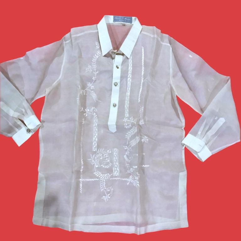 Barong Tagalog never used Charito Alunan size M, Men's Fashion, Tops