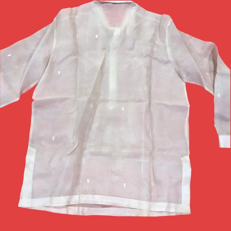 Barong Tagalog never used Charito Alunan size M, Men's Fashion, Tops