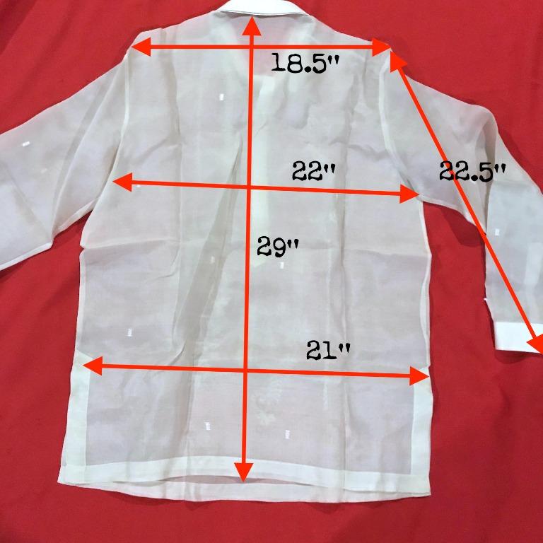Barong Tagalog never used Charito Alunan size M, Men's Fashion, Tops