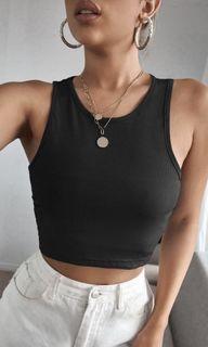 Basic Black & Grey Halter Top
