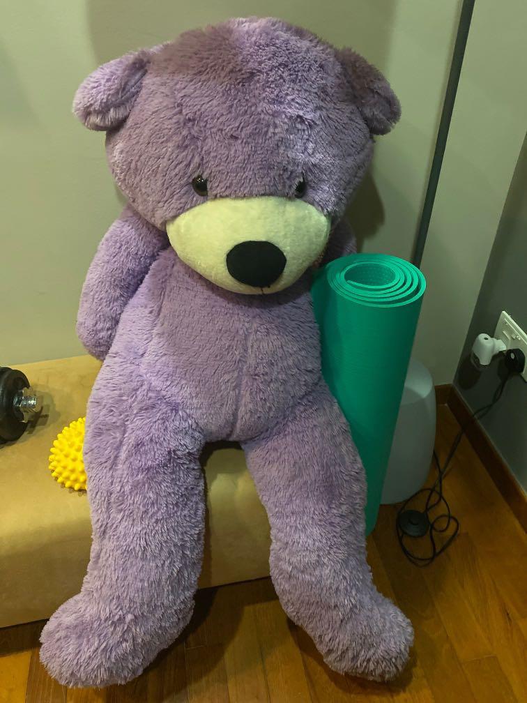 stuffed purple bear