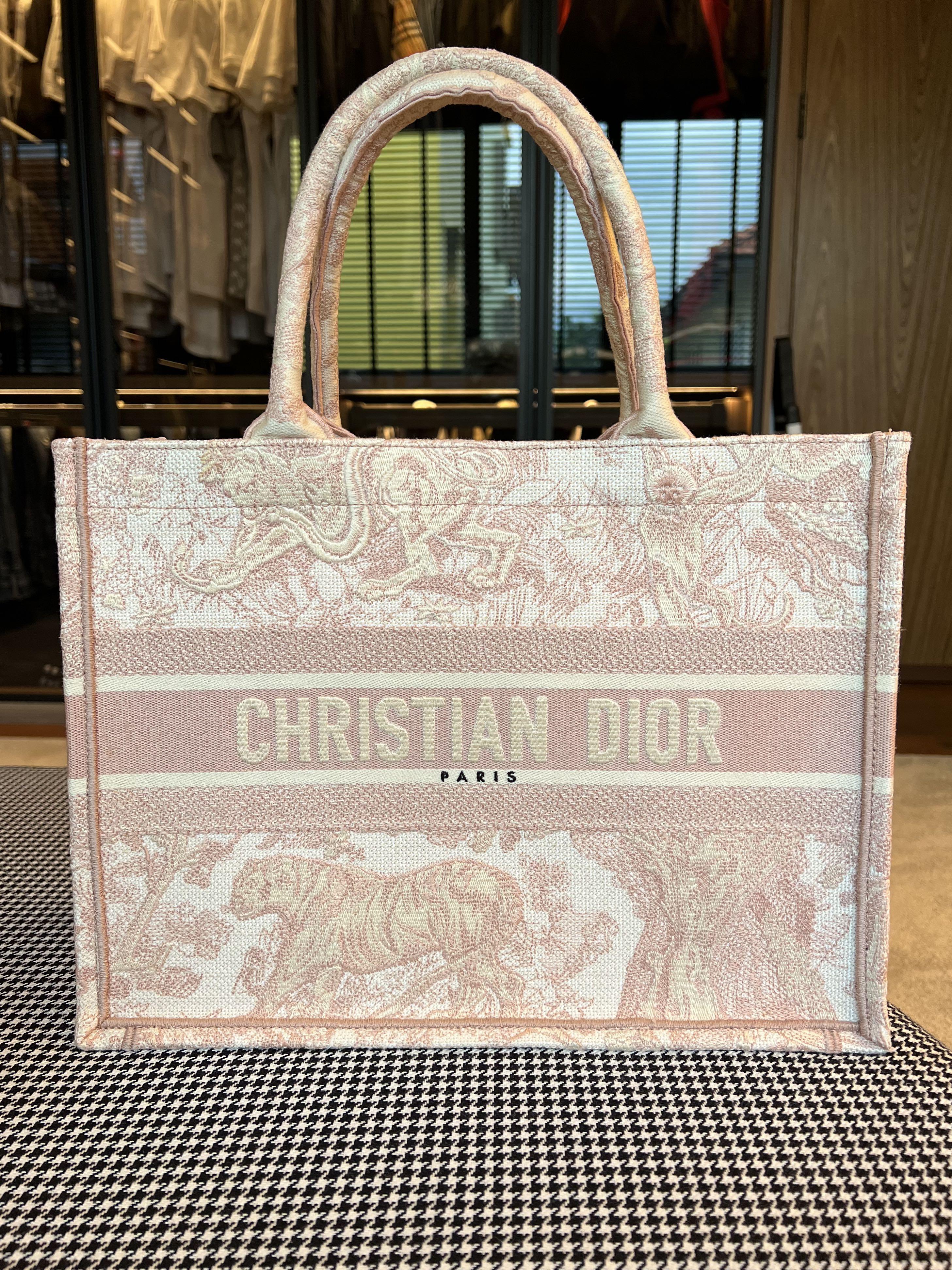 Large Dior Book Tote Pink Multicolor Toile de Jouy Voyage Embroidery 42 x  35 x 185 cm  DIOR US