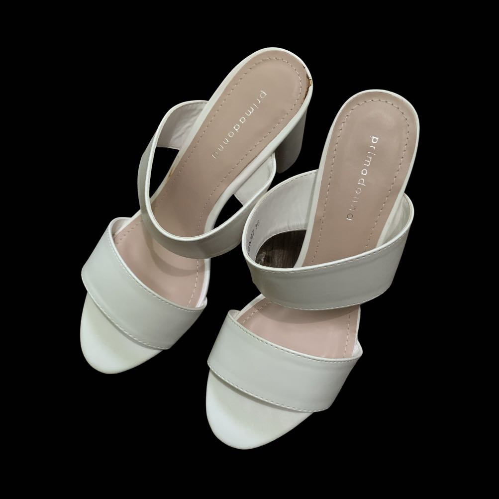 Brand New Primadonna White Sandals / Block Heels, Women's Fashion ...