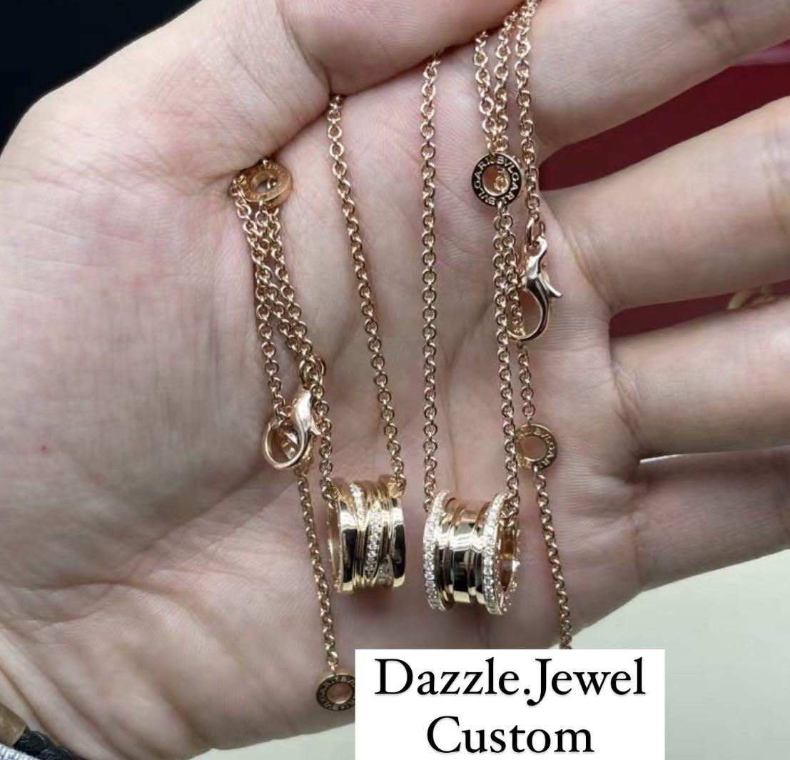 Bvlgari necklace 18k solid gold custom jewelry Women s Fashion