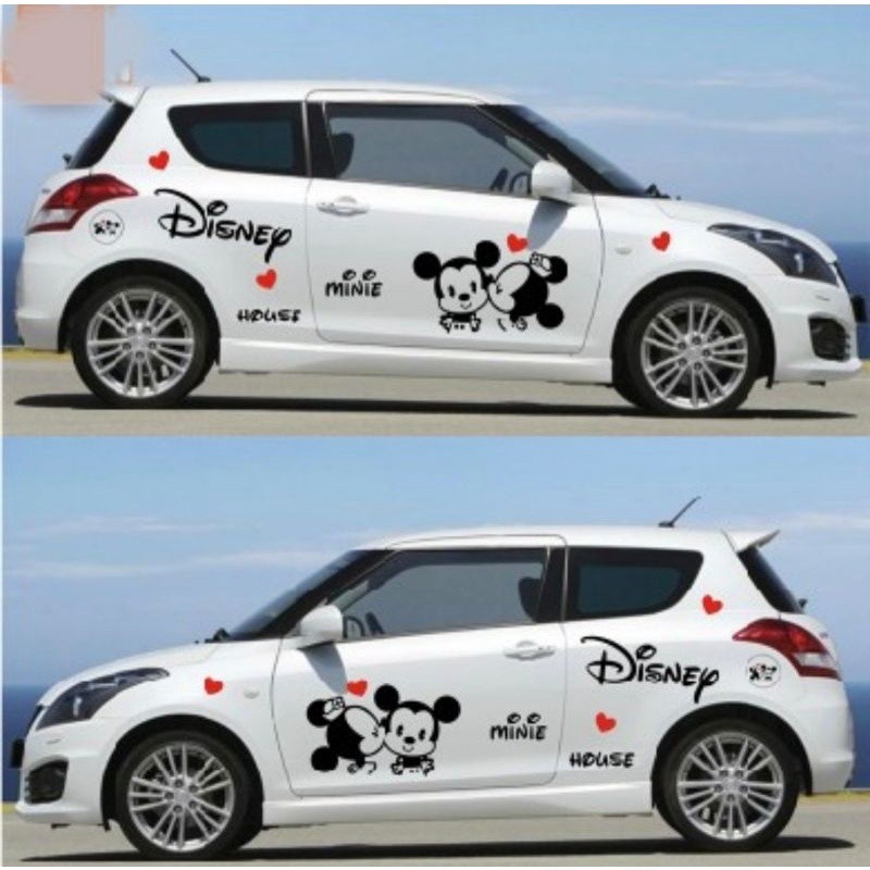 Car Sticker Mickey Mouse and Minnie Love, Auto Accessories on Carousell