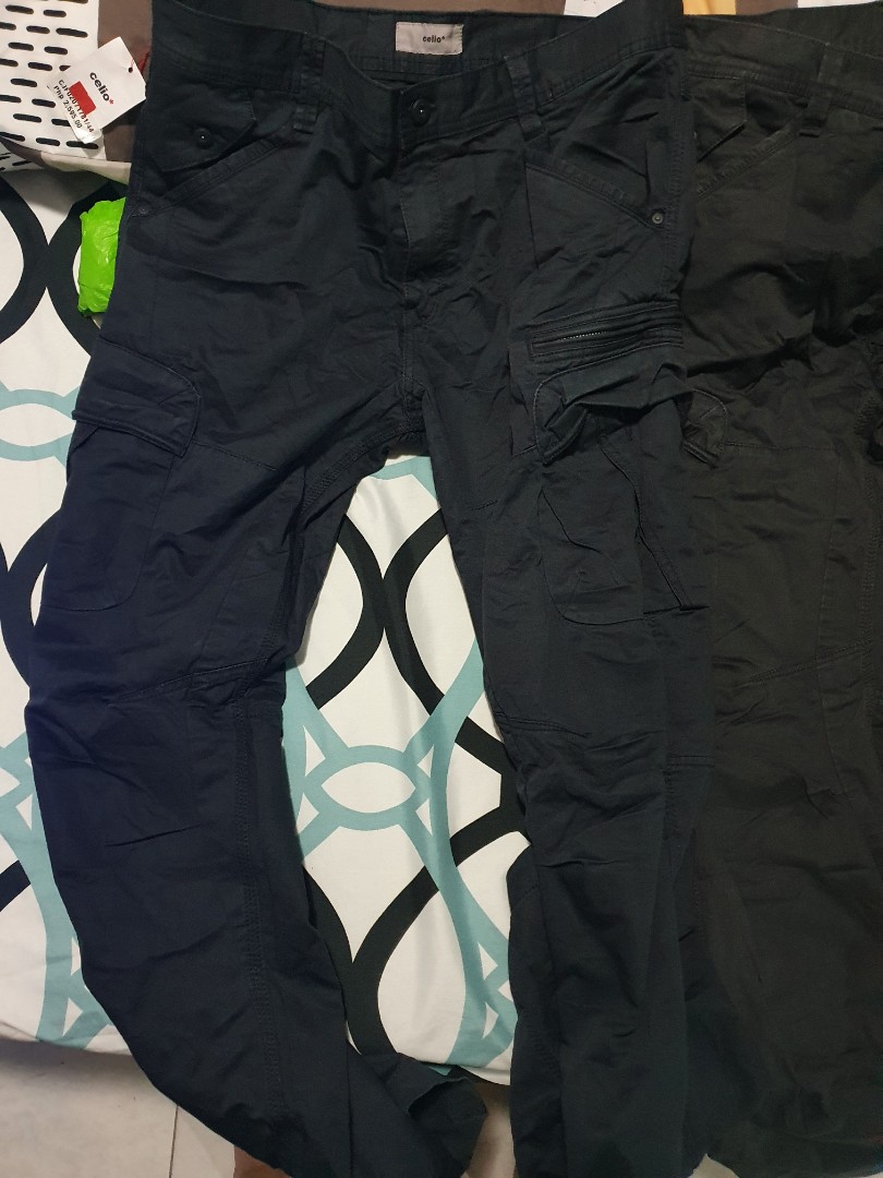 CELIO Cargo Trousers Black Regular Tapered Womens W32 L28 – Go Thrift