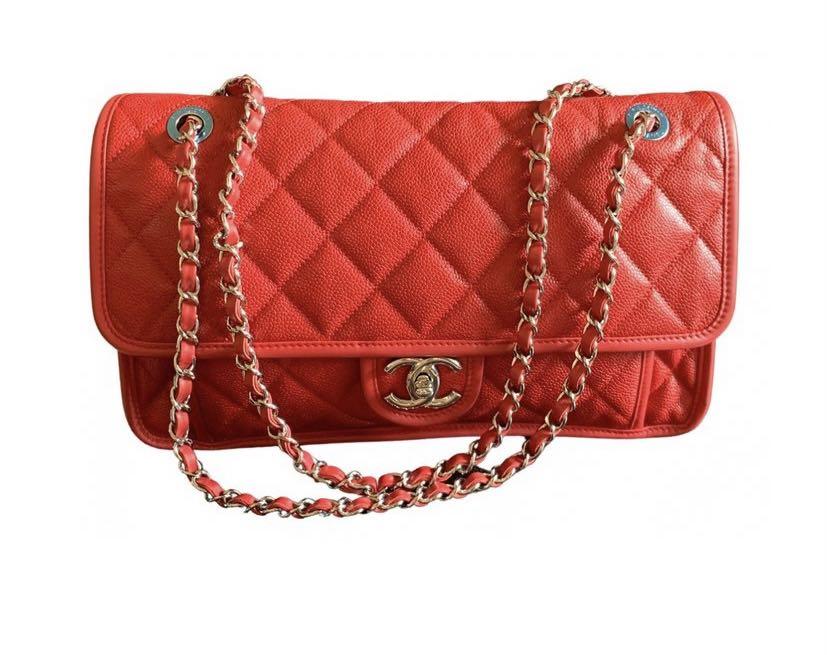 Red chanel shoulder bag online