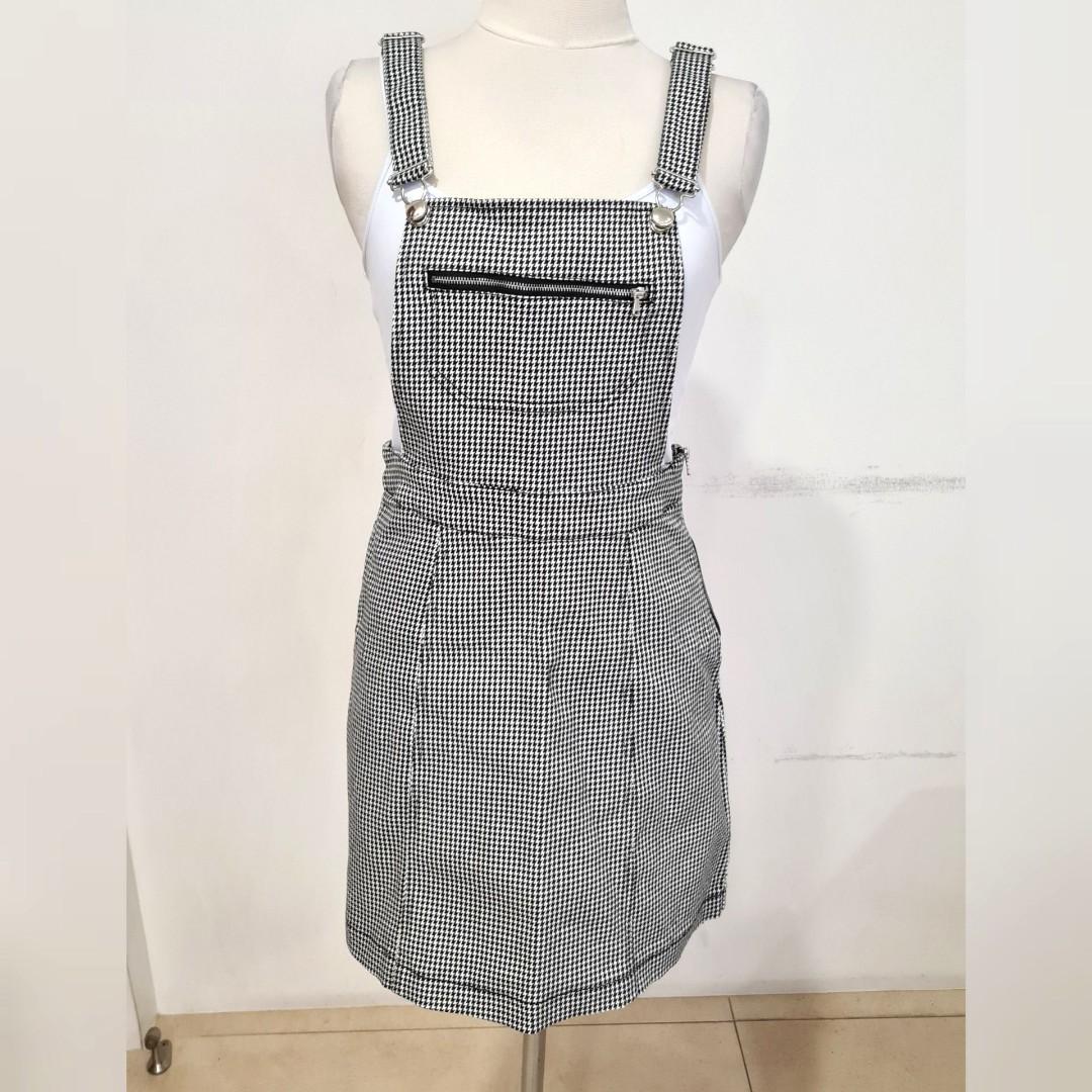 checkered jumper dress