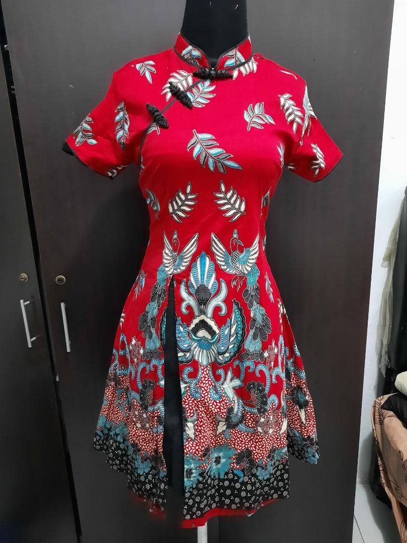 Cheongsam Batik Dress Free Ongkir Fesyen Wanita Pakaian Wanita Gaun And Rok Di Carousell 