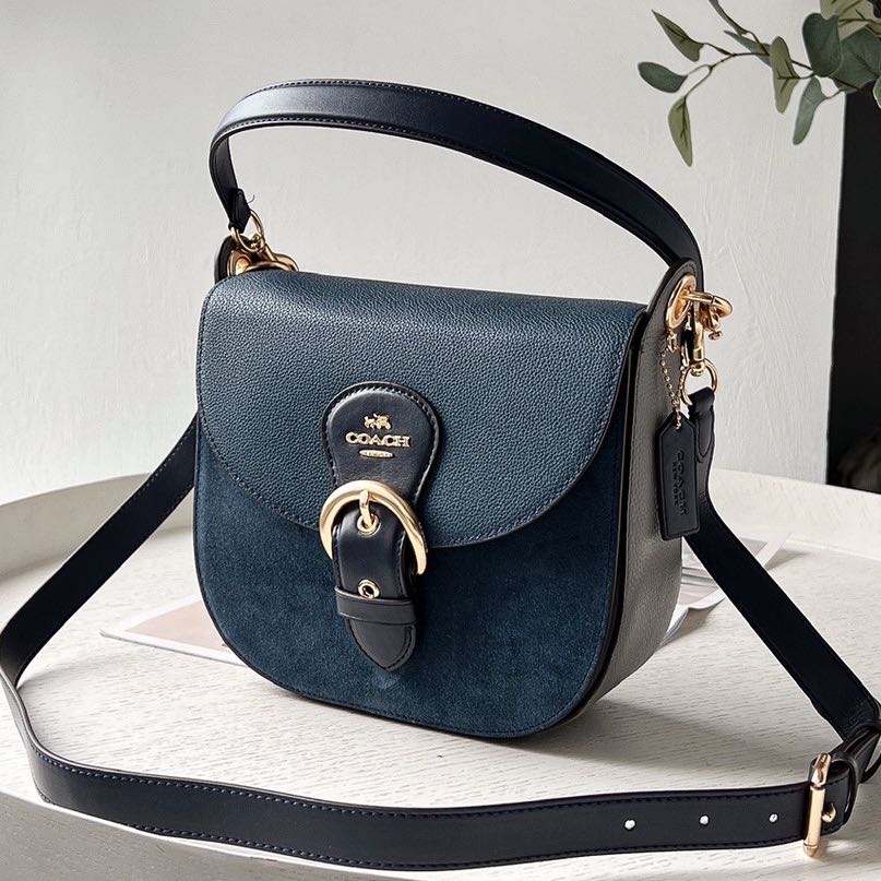 Coach navy handbag hotsell