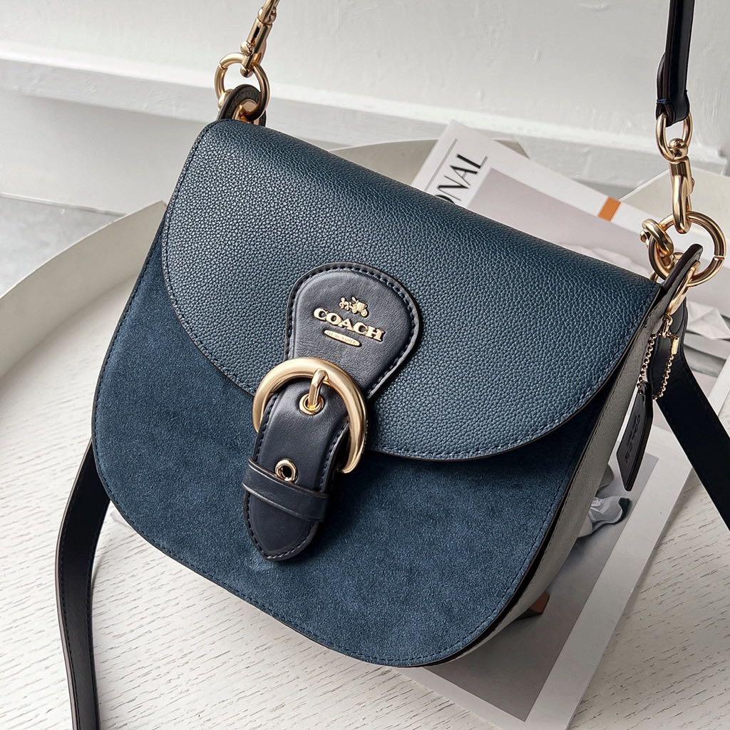 Coach Navy Blue Saddle Crossbody Bag