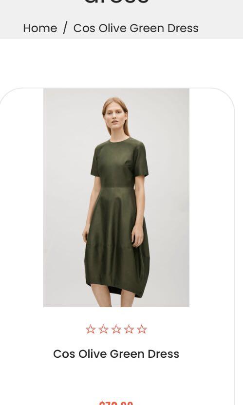 Cos olive green dress online
