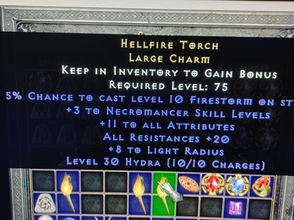 D2r Diablo 2 Necro torch 11/20, Video Gaming, Video Games, Others on