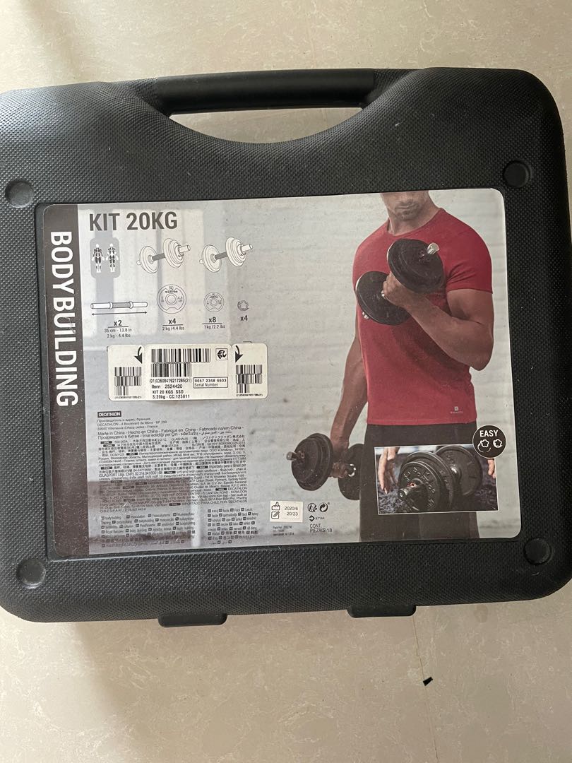 Decathlon Body Building Kit Weights 20kg set, Sports Equipment