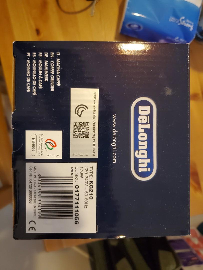 DeLonghi KG210 Coffee Grinder, 電視及其他電器 , 廚房用具, 咖啡機及咖啡壺 Carousell
