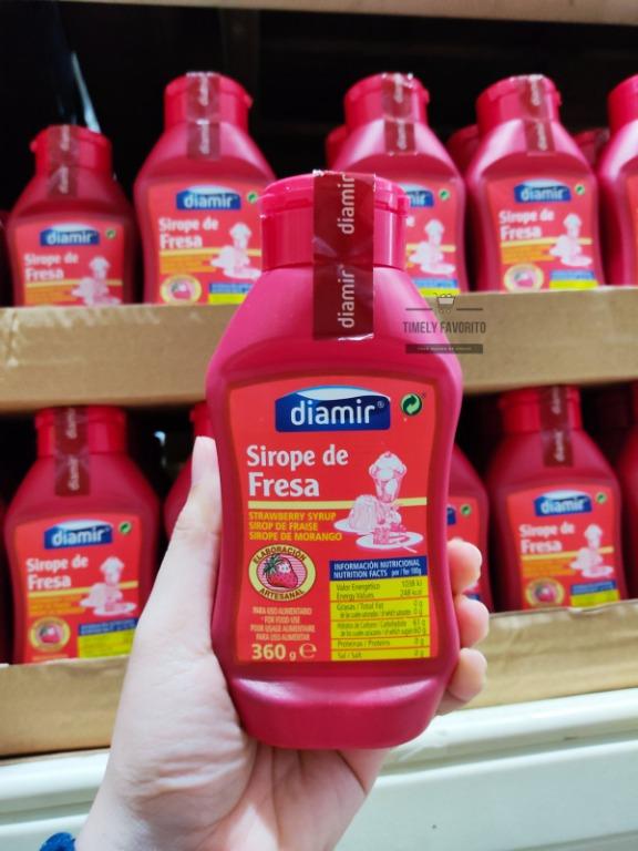 Diamir Strawberry Syrup (360g) (Category: Packaged & Instant Food) located in Pasay City. Submitted by timelyfavorito1 (Listing ID 1127020957, Image 1). Description: If you are looking for new market trending items, we present the Strawberry Syrup Diamir (360 g)! Now you can add this delicious strawberry syrup that will make your dishes sweeter and more fruity taste. This syrup is ideal to decorate any type of dessert, ice cream, mousses, cookies
