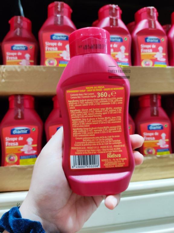Diamir Strawberry Syrup (360g) (Category: Packaged & Instant Food) located in Pasay City. Submitted by timelyfavorito1 (Listing ID 1127020957, Image 3). Description: If you are looking for new market trending items, we present the Strawberry Syrup Diamir (360 g)! Now you can add this delicious strawberry syrup that will make your dishes sweeter and more fruity taste. This syrup is ideal to decorate any type of dessert, ice cream, mousses, cookies
