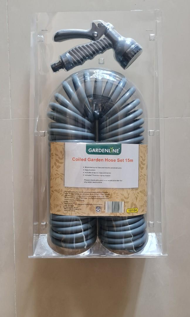 GARDENLINE Coiled Garden Hose Set, Furniture & Home Living, Gardening
